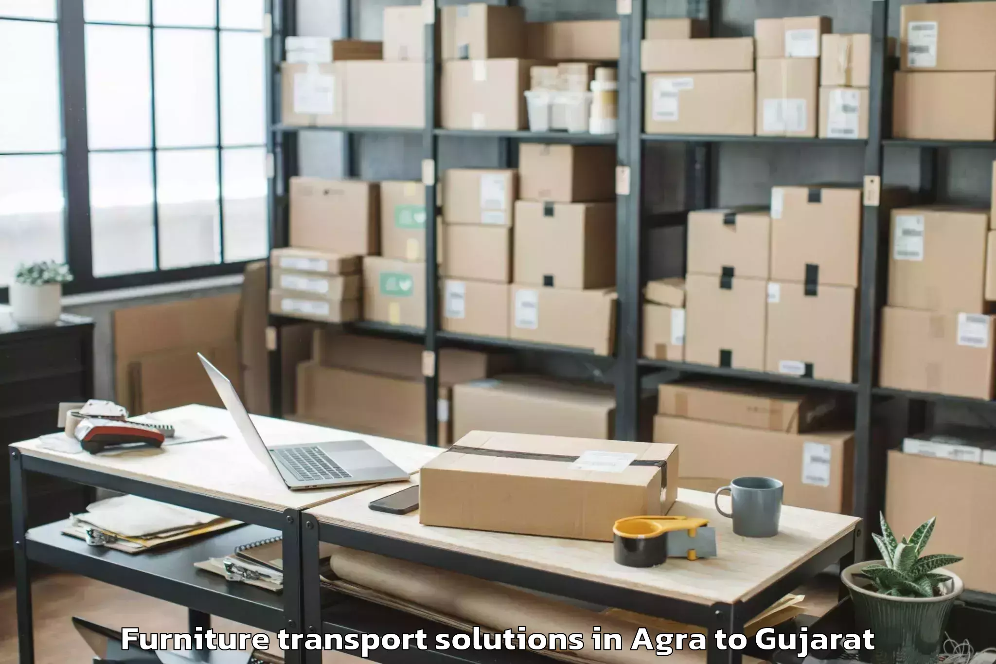 Hassle-Free Agra to Kaprada Furniture Transport Solutions